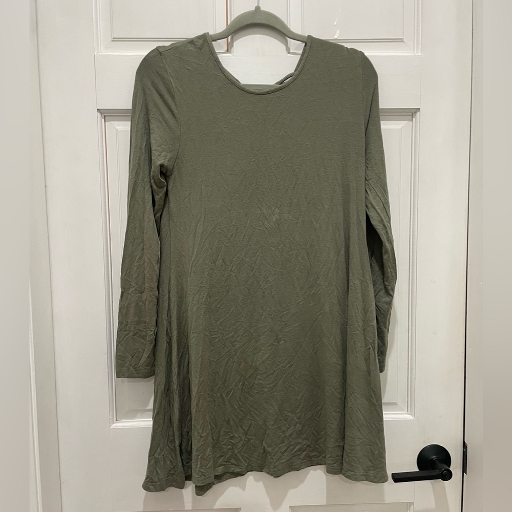 Alya Olive Long Sleeve Dress